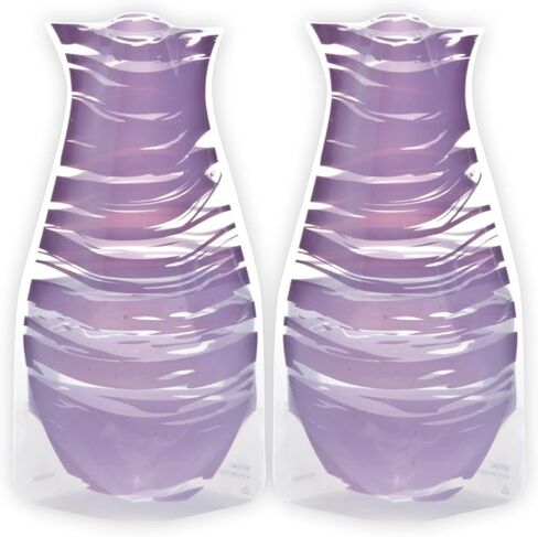 MODGY Expandable Flower Vase Plastic Decorative Modern Vases for Flowers Centerpieces Dining Table Decor Living Room Bathroom Wedding Office, Bandido Purple in Kuwait