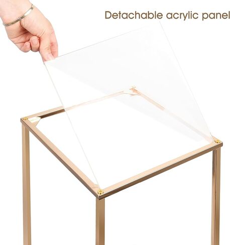 قطع مركزية لحفلات الزفاف من Varsoul لحامل مزهرية الطاولات - قطعتان من حامل الزهور بعمود ذهبي مقاس 31.5 بوصة مع لوحة أكريليك، رف مزهرية هندسية لتزيين الزفاف، وأعياد الميلاد، والقطع المركزية لديكو المنزل in Kuwait