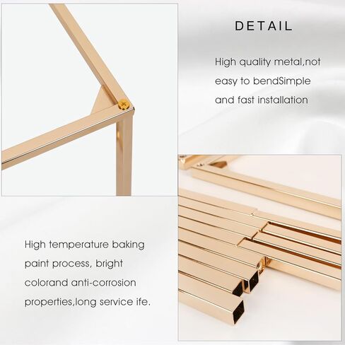 قطع مركزية لحفلات الزفاف من Varsoul لحامل مزهرية الطاولات - قطعتان من حامل الزهور بعمود ذهبي مقاس 31.5 بوصة مع لوحة أكريليك، رف مزهرية هندسية لتزيين الزفاف، وأعياد الميلاد، والقطع المركزية لديكو المنزل in Kuwait