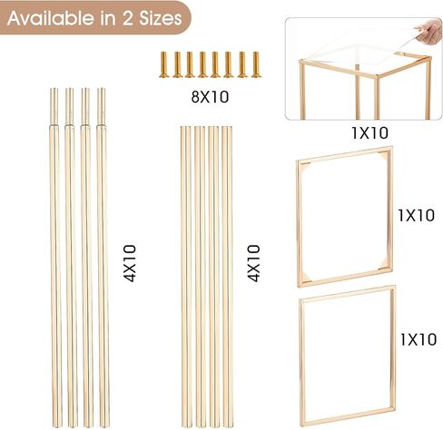 قطع مركزية لحفلات الزفاف من Varsoul لحامل مزهرية الطاولات - قطعتان من حامل الزهور بعمود ذهبي مقاس 31.5 بوصة مع لوحة أكريليك، رف مزهرية هندسية لتزيين الزفاف، وأعياد الميلاد، والقطع المركزية لديكو المنزل in Kuwait