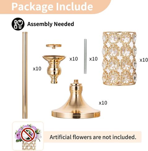 NUPTIO Wedding Vases Centerpieces for Tables - 2 Pcs 32.9in Tall Gold Vase for Flowers Crystal Flower Stand Metal Weddings Centerpieces for Birthday Party Anniversary Aisle Living Room Decorations in Saudi Arabia