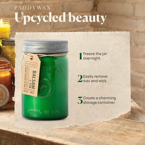 Paddywax Relish Artisan Hand-Poured Soy Wax Scented Candle, 9.5-Ounce Glass Jar with Lid, Balsam + Fir in Saudi Arabia