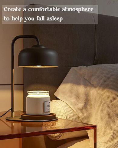 Candle Warmer Lamp with Timer, Compatible with Jar Candles, Metal Top Dimmable Candle Warmer with 2 Bulbs for Scented Candles (Black) in Saudi Arabia