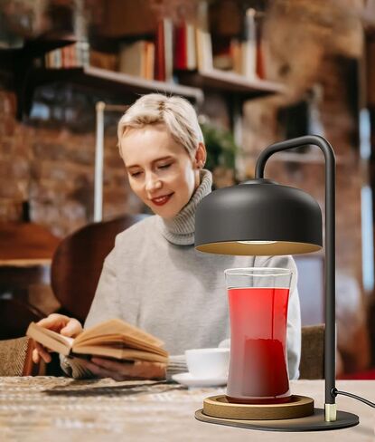 Candle Warmer Lamp with Timer, Compatible with Jar Candles, Metal Top Dimmable Candle Warmer with 2 Bulbs for Scented Candles (Black) in Saudi Arabia