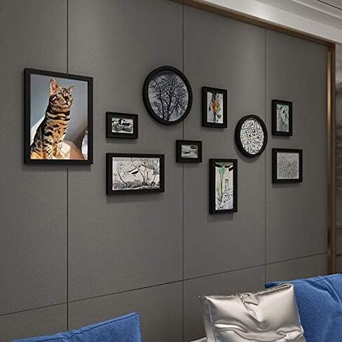 3 Pack 4x6 Collage Picture Frame Black 8 Openings,Display 8 Pcs 4x6 inch photos with Mat Or 16x20 Inch Without Mat,Solid Wood poster frames,Wall Hanging Horizontal and Vertical Display in Kuwait