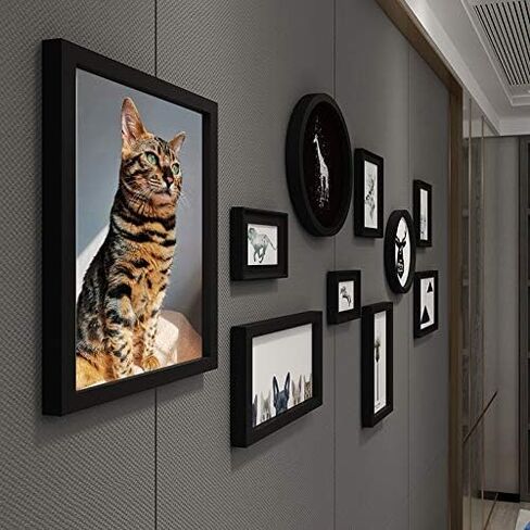 3 Pack 4x6 Collage Picture Frame Black 8 Openings,Display 8 Pcs 4x6 inch photos with Mat Or 16x20 Inch Without Mat,Solid Wood poster frames,Wall Hanging Horizontal and Vertical Display in Kuwait