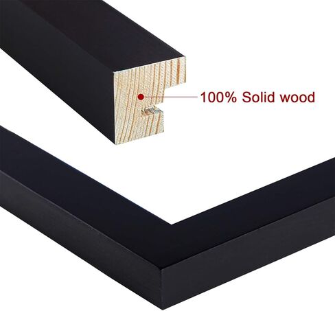 3 Pack 4x6 Collage Picture Frame Black 8 Openings,Display 8 Pcs 4x6 inch photos with Mat Or 16x20 Inch Without Mat,Solid Wood poster frames,Wall Hanging Horizontal and Vertical Display in Kuwait
