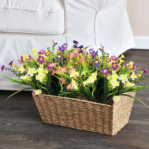 TANSHIYD 12 Bundles Artificial Flowers Outdoor UV Resistant Fake Flowers Outdoor Plastic Flowers No Fade Greenery Shrubs Plants for Indoor Vase Home Outside Garden Porch Pots Decor (Multi-Colors) in Saudi Arabia