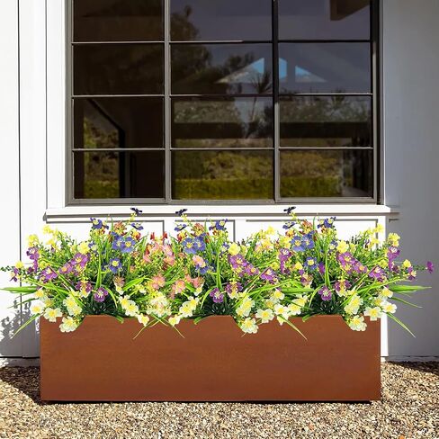 TANSHIYD 12 Bundles Artificial Flowers Outdoor UV Resistant Fake Flowers Outdoor Plastic Flowers No Fade Greenery Shrubs Plants for Indoor Vase Home Outside Garden Porch Pots Decor (Multi-Colors) in Saudi Arabia