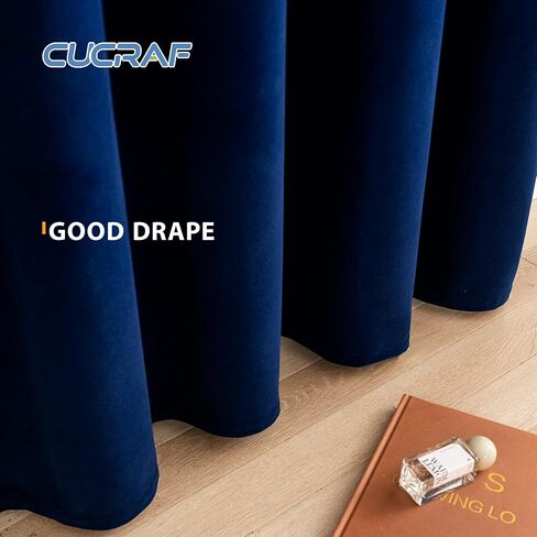 CUCRAF Dark Olive Green Velvet 100% Blackout Curtains 84 inches Long, Thermal Insulated, Noise Reducing Rod Pocket Luxury Vintage Drapes for Bedroom Living Room(52x84 inches, 2 Panels) in Kuwait
