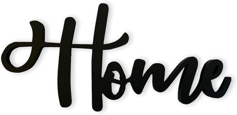 Home 3D Wood Art Word Script Cutout Sign (12x6 inches), Matt Black Wall Decor in Saudi Arabia