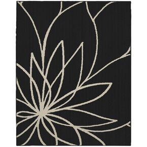 Garland Rug Grand Floral, 2' x 5', Black/Ivory in Saudi Arabia
