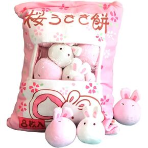 REFAHB Cute Plush Pillow Throw Pillow Removable Stuffed Animal Toys Creative Gifts for Girls (Bunny)
