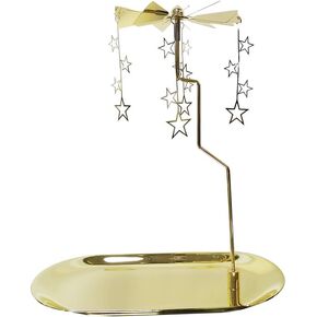حامل شموع دوارة من Kingnero Carousel، حامل شموع دوار، شمعدان دوار لشمعدان Tealight لتزيين المنزل (صينية بيضاوية)