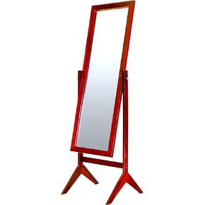 Legacy Decor Oak Finish Wood Rectangular Cheval Floor Mirror, Free Standing Mirror in Kuwait