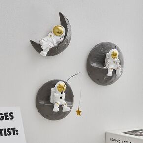Astronauts Wall Decor Set of 3, Modern Home Wall Sculptures Decoration, 3D Kid Room Wall Decor, Cute Space Theme Room Wall Decor, Outer Space Man Wall Decor for Boys Room Bedroom Playroom Decorations in Saudi Arabia