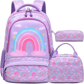 Unicorn Backpack for Girls School Backpack for Girls Unicorn Bookbag School Bag Set for Elementary Back to School