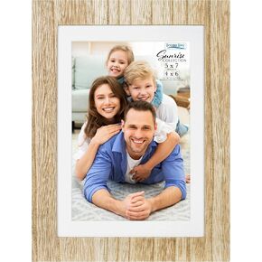 Icona Bay - 5x7 Mat to 4x6 Ash Brown Picture Frame - Painted Solid One-Piece Wood Composite, Modern Farmhouse - Sunrise Collection