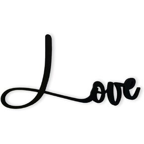Love 3D Wood Art Word Script Cutout Sign (12x6 inches), Matt Black Wall Decor in Saudi Arabia