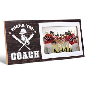 Sumind Football Picture Frame Soccer Basketball Volleyball Coach Gift Graduation Coach Picture Frame Gifts for Coaches Thank You Coach Gift 4" x 6" Photo (Baseball)