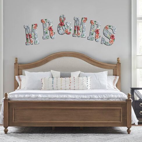 12" Letters for Wall Decor,COLLECTIVE HOME Embossed Metal Numbers with Rose, Rustic Hanging Signs for Wedding Birthday Housewarming Party. (&) in Kuwait