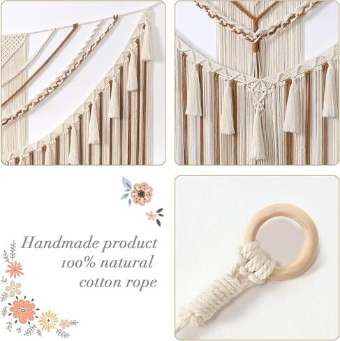 LOMOHOO كبير مكرامية جدار معلق بوهو هندسي فن منسوج من القطن نسيج جدار ديكور رمادي بوهيمي ديكور المنزل لغرفة المعيشة غرفة النوم شقة in Kuwait