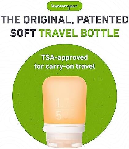 Humangear GoToob+ زجاجات سيليكون قابلة لإعادة التعبئة بحجم مناسب للسفر مع غطاء قفل، أزرق، كبير جدًا (6 أونصة) in Kuwait