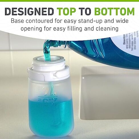 Humangear GoToob+ زجاجات سيليكون قابلة لإعادة التعبئة بحجم مناسب للسفر مع غطاء قفل، أزرق، كبير جدًا (6 أونصة) in Kuwait