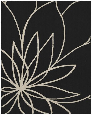 Garland Rug Grand Floral, 2' x 5', Black/Ivory in Kuwait