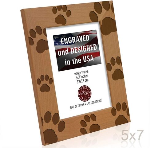 KATE POSH - إطار صورة من الخشب الطبيعي محفور عليه مخلب الكلب، أفضل كلب على الإطلاق، إطار تذكاري للكلاب، أفضل قطة على الإطلاق، إطار صورة تذكاري للقطط (4x6-عمودي) in Kuwait