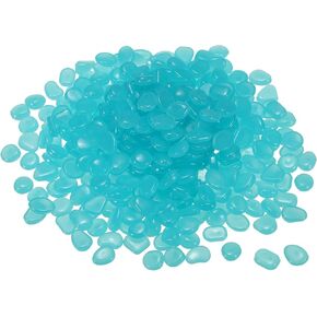 MECCANIXITY 200pcs Glow Rocks 8-11mm Glow Pebbles Decoration in The Dark Luminous Stones Decor DIY Decorative Blue for Garden, Potted Plant, Fish Tank