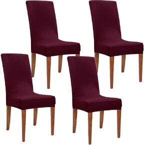 Obstal Stretch Spandex Dining Room Chair Covers – Set of 2 Universal Removable Washable Chair Seat Slipcovers Protector for Kitchen, Ceremony, Wedding, Banquet, Hotel and Party, Black in Saudi Arabia