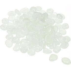 MECCANIXITY 100pcs Glow Rocks 8-11mm Glow Pebbles Decoration in The Dark Luminous Stones Decor DIY Decorative Green for Garden, Potted Plant, Fish Tank