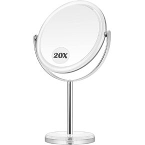Magnifying Mirror,20x Makeup Mirror with Magnification,Double Sided 1X/20X Magnifying Mirror with Stand,Shaving Mirror and Personal Mirrors,6.6 Inches