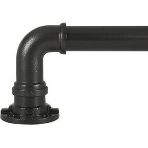 Decopolitan Industrial Wrap Around Telescoping Curtain Rod Set, 18-36", Black