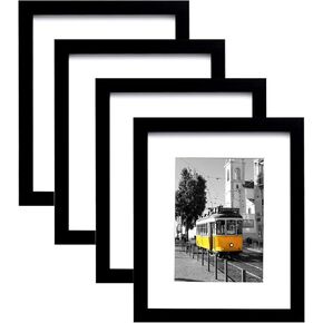 إطار صورة Picrit مقاس 8 × 10 للتركيب على الحائط أو عرض سطح الطاولة، مجموعة من 4 قطع، مصنوعة من زجاج حقيقي عالي الدقة، عرض 5 × 7 مع حصيرة أو 8 × 10 بدون حصيرة in Kuwait