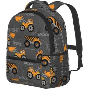 Toddler Backpack for Boys Age 3-8 Kids Construction Truck Excavator Bookbag for Kindergarten Preschool Water Resistance Cute Mini Small Simple Travel Daypack (White) in Saudi Arabia