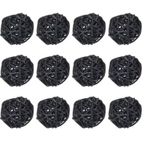 MECCANIXITY 20 Pcs Wicker Rattan Balls Decorative Balls 1.2Inch for Vase Fillers,Wedding,Garden,Hallway Party,Black in Saudi Arabia