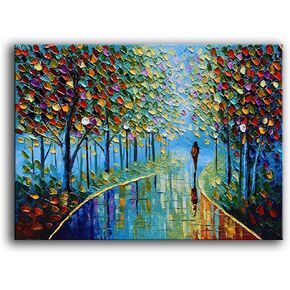 YaSheng Art -Landscape Oil Painting On Canvas Textured Tree Abstract Contemporary Art Wall Paintings Handmade painting Home Office Decorations Canvas Wall Art painting 24x36inch in Saudi Arabia