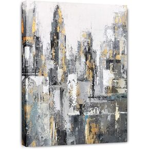 Yihui Arts الحديثة مجردة الأفق قماش جدار العمل الفني مع رقائق الذهب الحديثة النفط اللوحة صور مع مؤطرة لغرفة المعيشة غرفة نوم الحمام الديكور in Kuwait