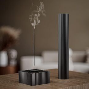 حامل بخور من جوميرود للعصي [مضاد للرماد المتطاير] حامل بخور معدني مع 9 فتحات حامل قاعدة مثالي لديكور المنزل - اسود in Kuwait