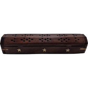Wooden Coffin Incense Burner Handmade - 12" – Rustic Brown Finish –Elegant Design with Storage Compartment – (Elephant) in Saudi Arabia
