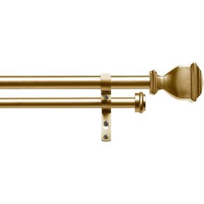 Exclusive Home Napoleon Double Curtain Rod and Finial Set, Gold, Adjustable 66"-120 in Saudi Arabia