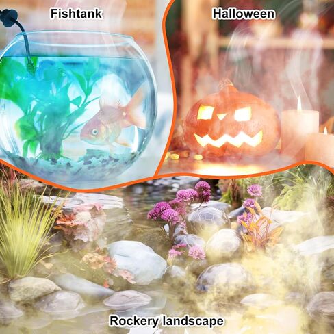 VIHOSE 4 Set Halloween Mist Maker Fogger Black Witch Cauldron Fog Maker with Color Changing LED Light Water Fountain Pond Mist Maker for Halloween Outdoor Party Decoration in Saudi Arabia