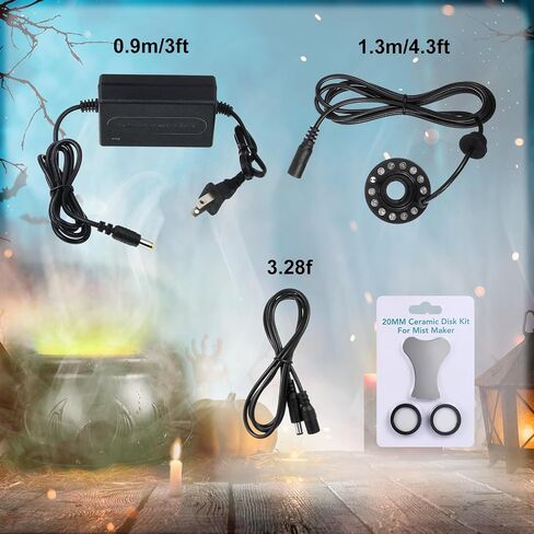 VIHOSE 4 Set Halloween Mist Maker Fogger Black Witch Cauldron Fog Maker with Color Changing LED Light Water Fountain Pond Mist Maker for Halloween Outdoor Party Decoration in Saudi Arabia