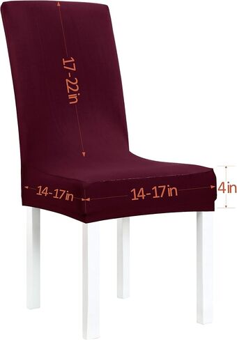 Obstal Stretch Spandex Dining Room Chair Covers – Set of 2 Universal Removable Washable Chair Seat Slipcovers Protector for Kitchen, Ceremony, Wedding, Banquet, Hotel and Party, Black in Kuwait
