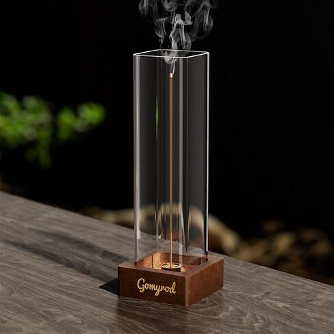Gomyrod Premium Incense Holder for Sticks | Elegant Ash Catcher with Removable Glass | 9-Hole Design for Various Incense | Easy to Clean | Perfect for Meditation, Yoga, and Home Decor in Kuwait
