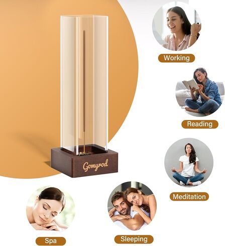Gomyrod Premium Incense Holder for Sticks | Elegant Ash Catcher with Removable Glass | 9-Hole Design for Various Incense | Easy to Clean | Perfect for Meditation, Yoga, and Home Decor in Kuwait