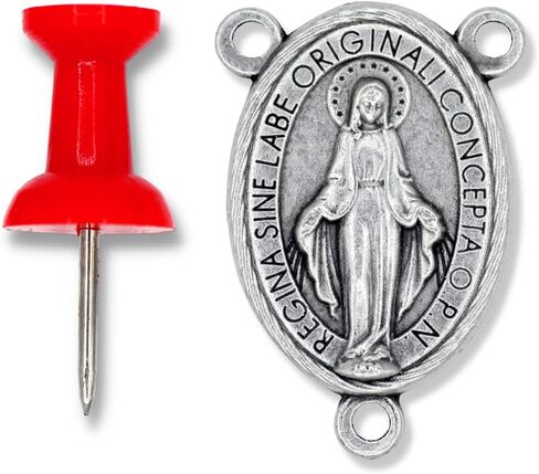 Caritas et Fides Bulk Pack of 5 - Rosary Cross and Center Sets - 1.5" Saint Benedict Crucifix and 1" Miraculous Medal Rosary Center Piece, Catholic Rosary Making Kit to Make Your Own Rosary in Saudi Arabia