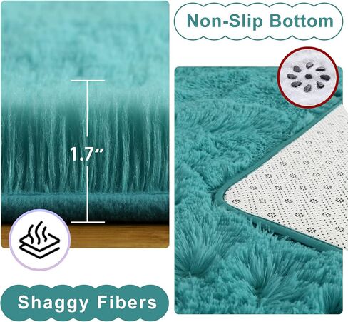 Ompaa Fluffy Rug, Super Soft Fuzzy Area Rugs for Bedroom Living Room - 3' x 5' Large Plush Furry Shag Rug - Kids Playroom Nursery Classroom Dining Room Decor Floor Carpet, Beige in Kuwait